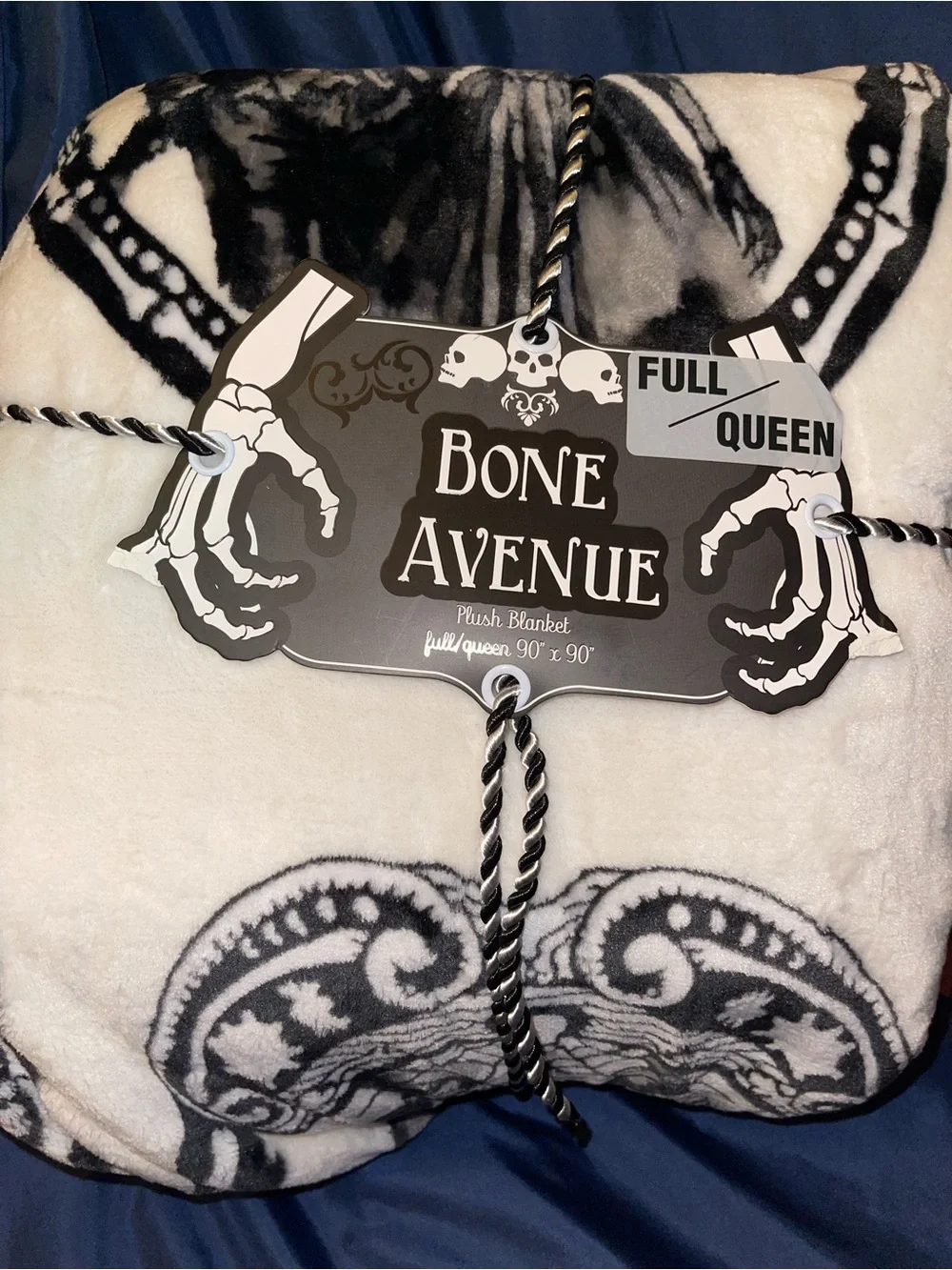 Bone Avenue Skeletons 💀 Plush Throw Blanket